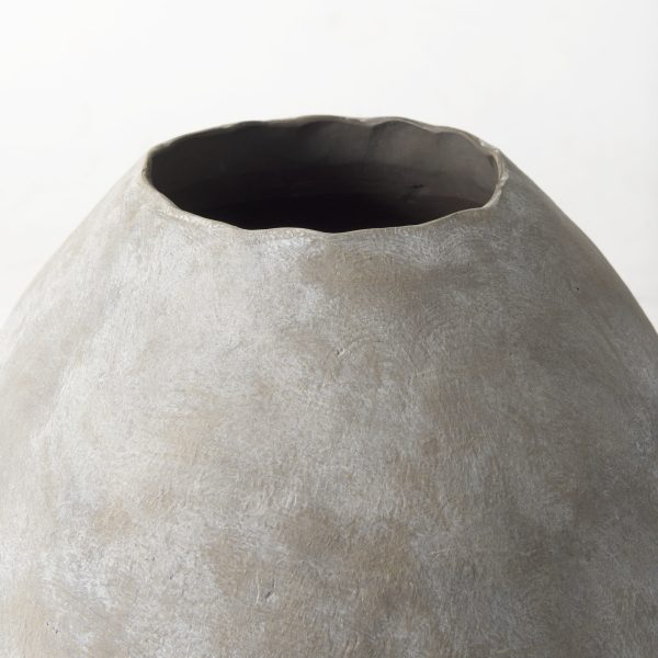 23" Tan Cylinder Ceramic Floor Vase - Image 3