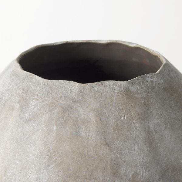 28" Tan Cylinder Ceramic Floor Vase - Image 3