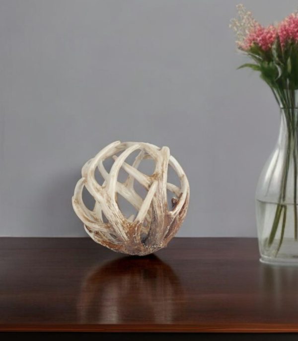 White Resin Antler Shaped Sculpture - Image 2
