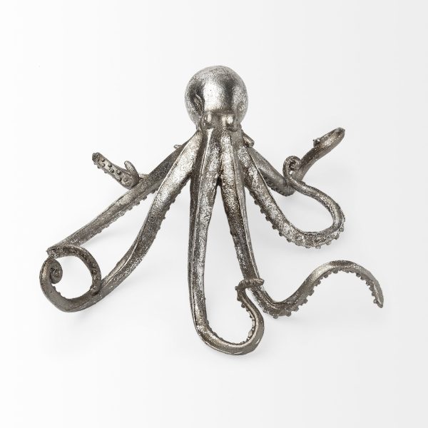 Petite Silver Resin Octopus Sculpture - Image 2