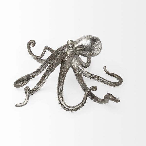 Petite Silver Resin Octopus Sculpture - Image 3