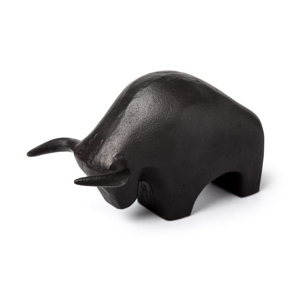 Black Cast Aluminum Raging Bull Decor Piece - Image 2