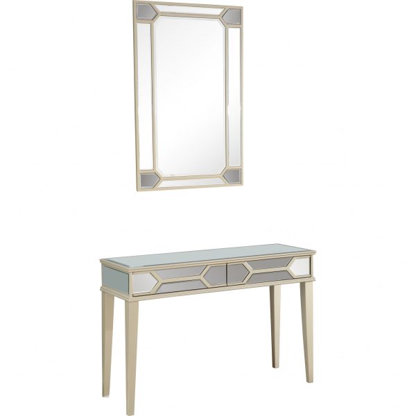 Antiqued Silver Mirror and Console Table - Image 2