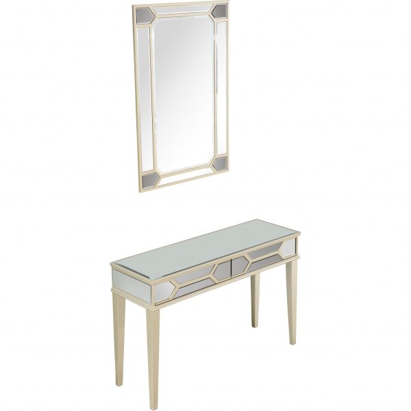 Antiqued Silver Mirror and Console Table - Image 3