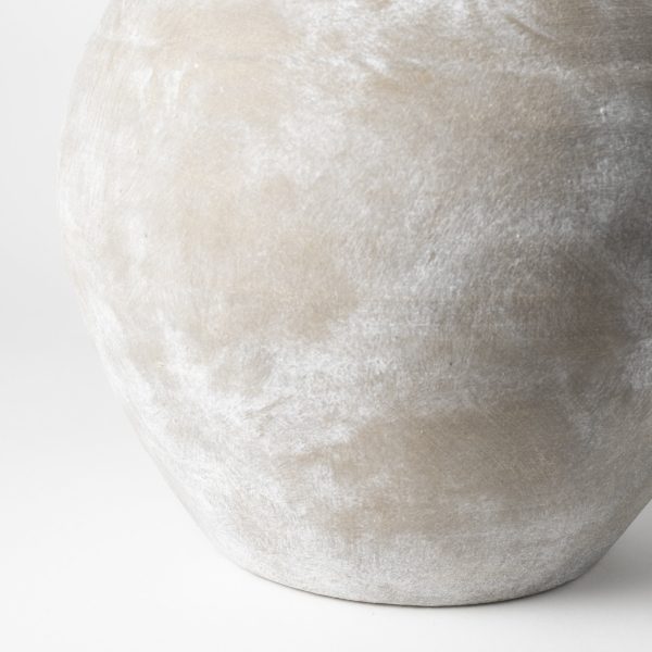 Rustic Whitewash Brown Double Handle Ceramic Vase - Image 3