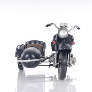 8" Black Metal Hand Painted Decorative Motorcycle