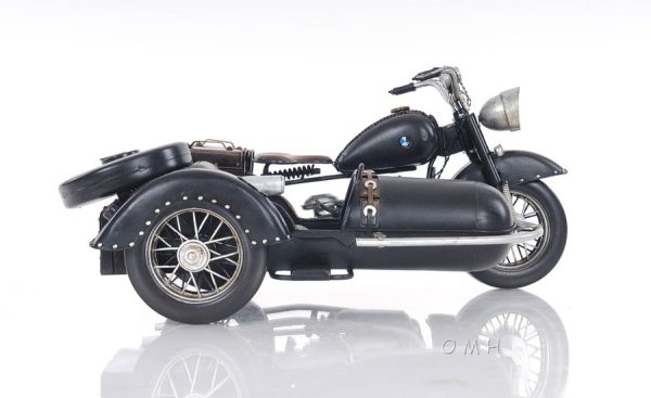 8" Black Metal Hand Painted Decorative Motorcycle - Image 3