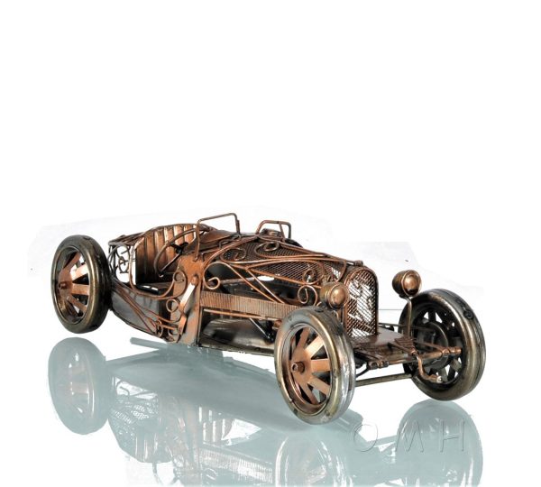 c1924 Bugatti Bronze and Silver Open Frame Racecar Sculpture - Image 2