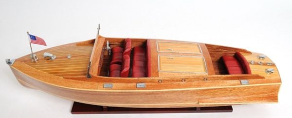 15" Natural Manufactured Wood Boat Sculpture - Image 3