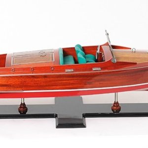 9" Wood Brown c1938 Chris Craft Runabout Painted Large Hand Painted Boat