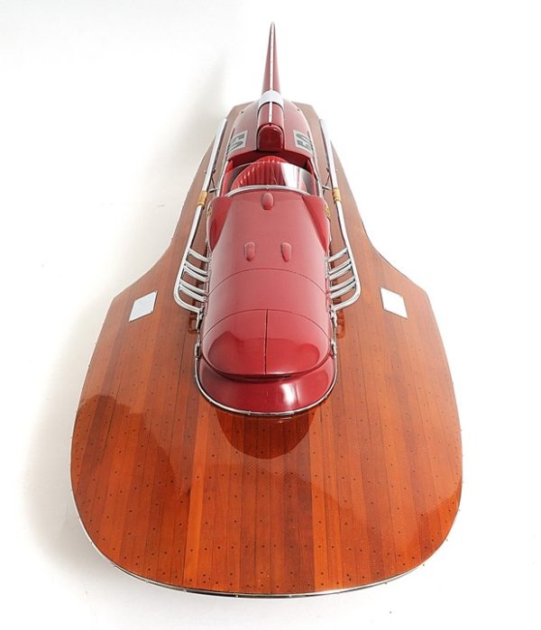 10" Wood Brown Ferrary Hydroplane RC Ready Boat Hand Painted Decorative Boat