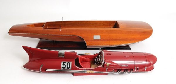 10" Wood Brown Ferrary Hydroplane RC Ready Boat Hand Painted Decorative Boat - Image 3