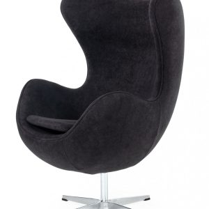 33" Black And Silver Upholstered Swivel Barrel Chair
