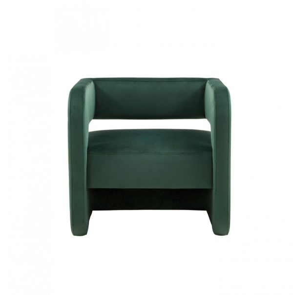 33" Green And Black Velvet Arm Chair - Image 2