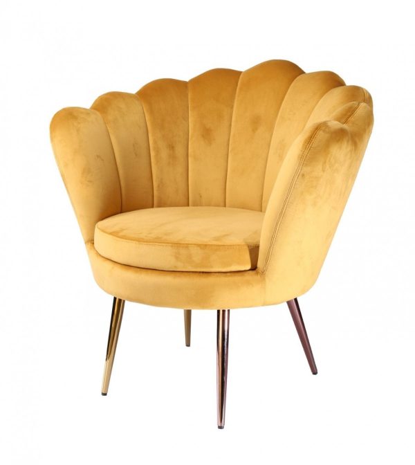 32" Gold Velvet Tufted Barrel Chair