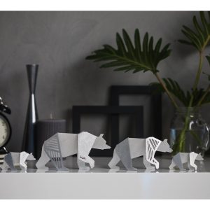 Aluminum 5" Medium Bear Origami Geometric Sculpture