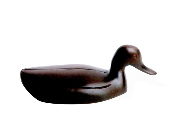 Espresso Solid Teak Wood Handmade Duck Sculpture - Image 3