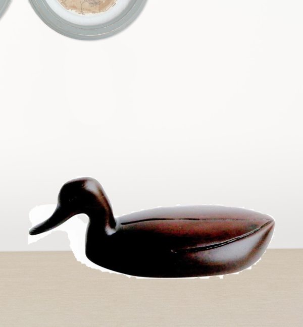Espresso Solid Teak Wood Handmade Duck Sculpture - Image 2