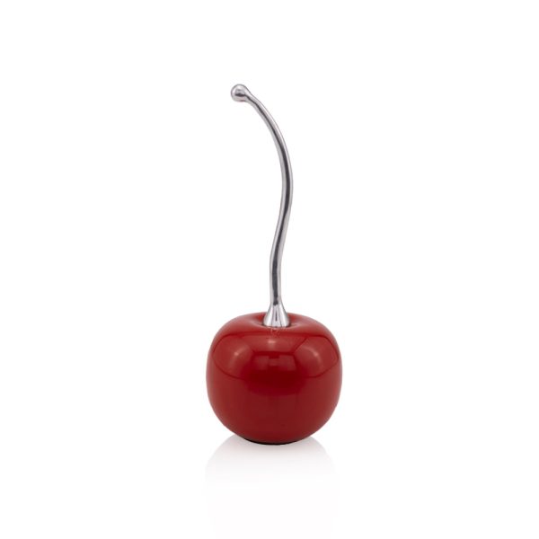 14" Red and Silver Aluminum Tabletop Sculpture - Image 3