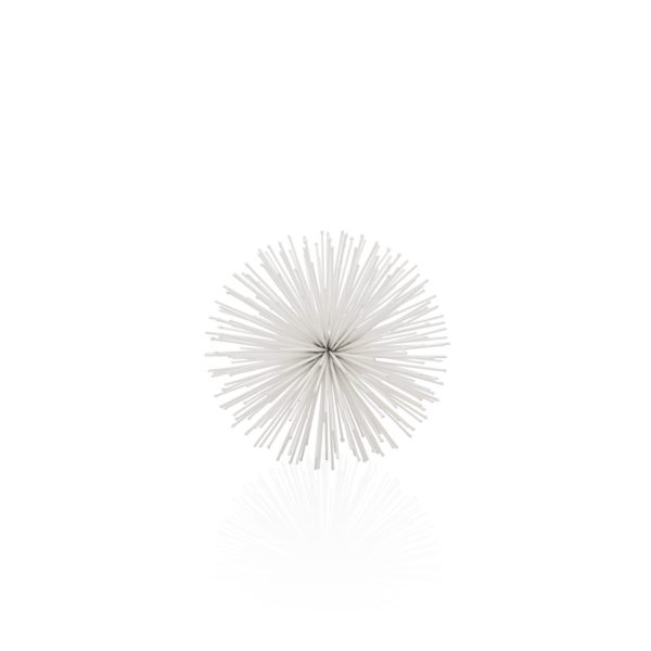 6" White Metal Spiky Sphere - Image 3