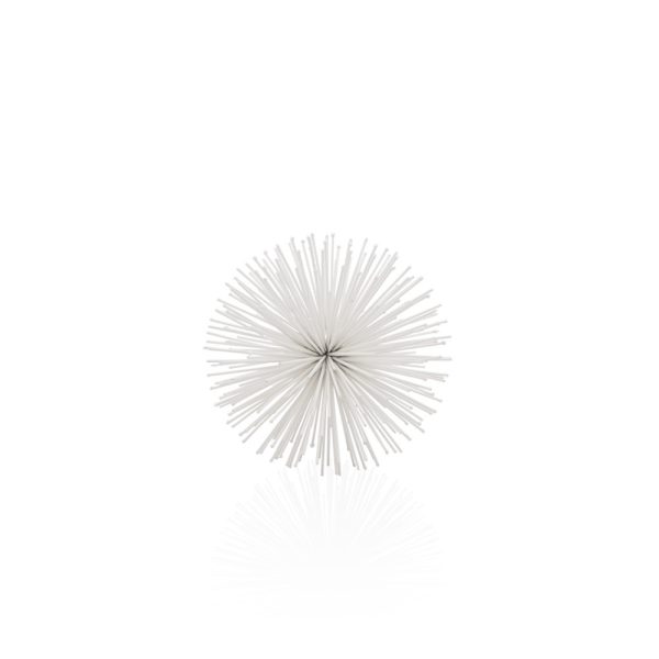 6" White Metal Spiky Sphere