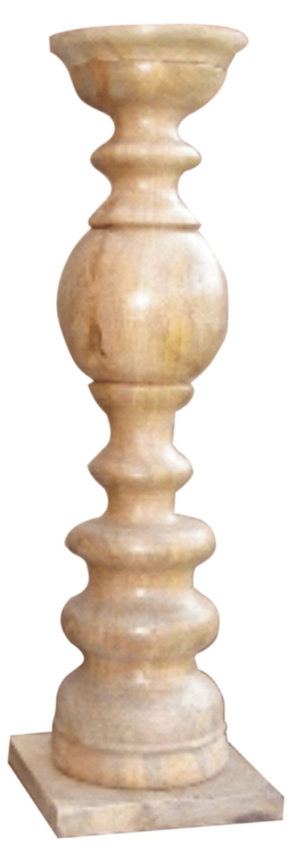 29" Natural Floor Solid Wood Candle Holder - Image 2