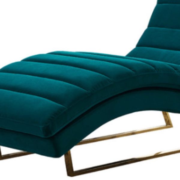 26" Green And Silver Velvet Tufted Lounge Chair - Image 3