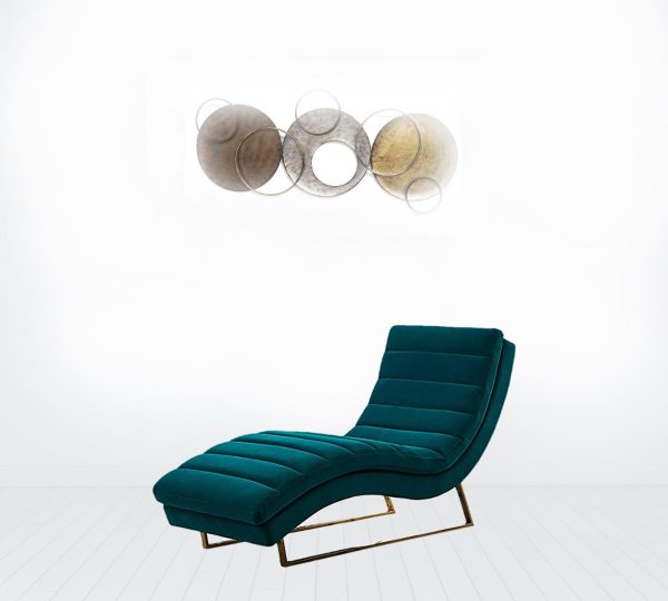 26" Green And Silver Velvet Tufted Lounge Chair - Image 2