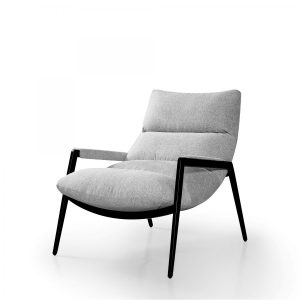 32" Gray And Black Upholstered Tufted Arm Chair