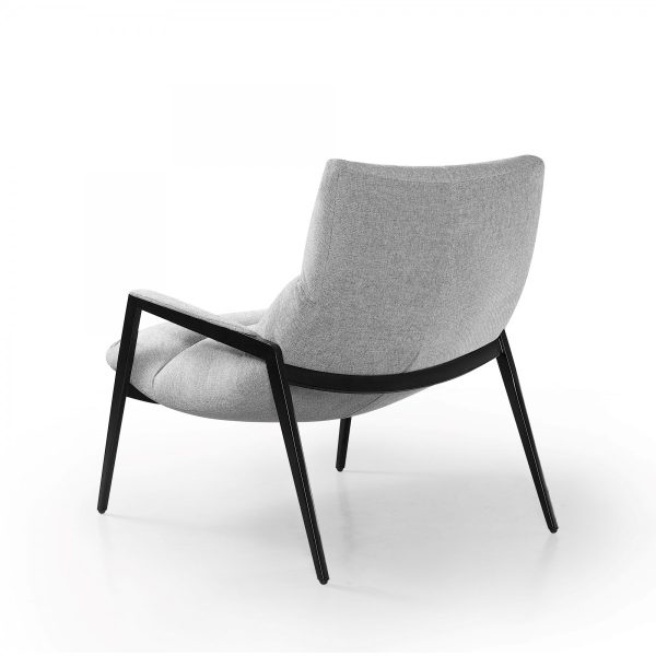 32" Gray And Black Upholstered Tufted Arm Chair - Image 2