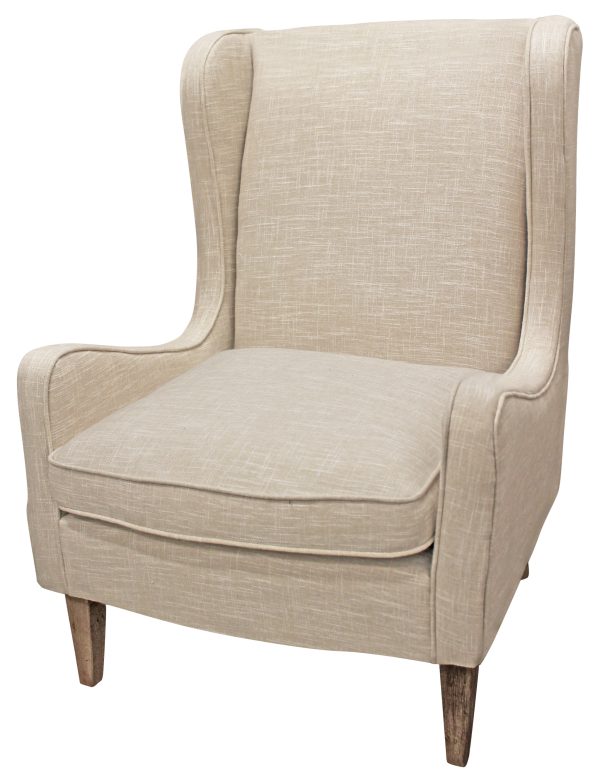 29" Natural Linen Solid Color Lounge Chair - Image 2