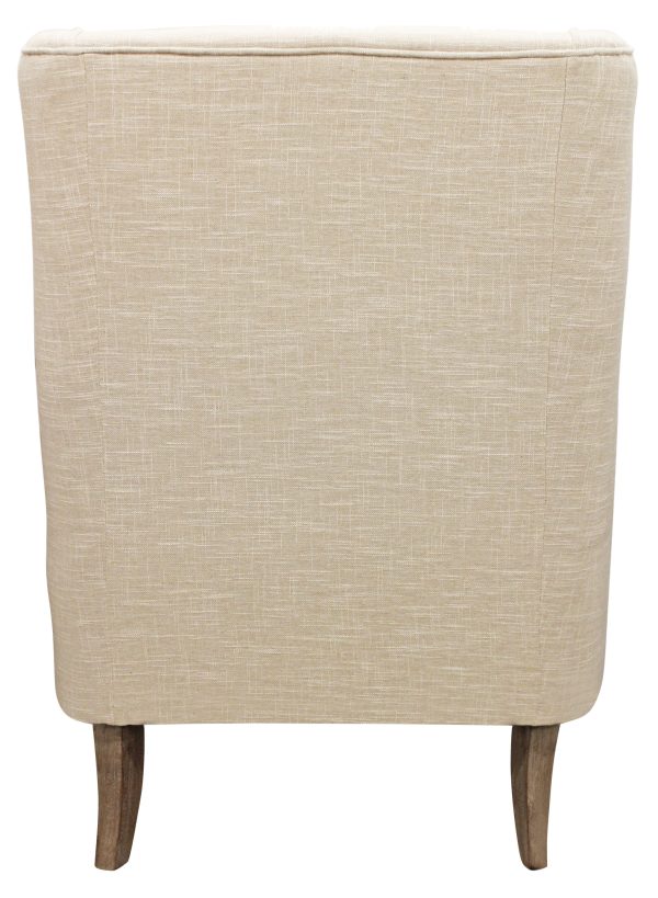 29" Natural Linen Solid Color Lounge Chair - Image 3