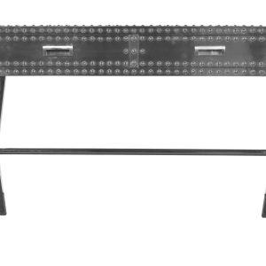 44" Silver Aluminum Cross Leg Console Table With Storage