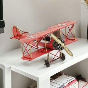 5" Red and Black Metal Hand Painted World War I "Fokker" Red Baron Model Airplane