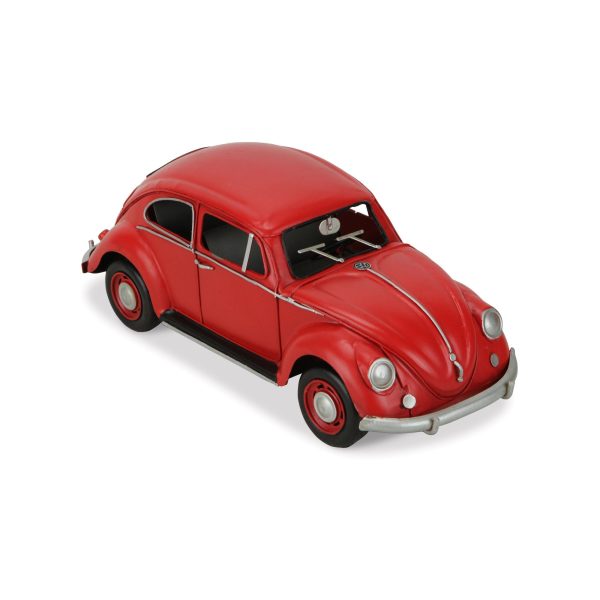 5" Red and Black Metal Hand Painted Red Volkswagen Beetle Model Car - Image 3