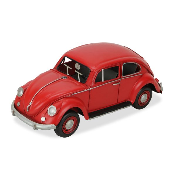5" Red and Black Metal Hand Painted Red Volkswagen Beetle Model Car - Image 2