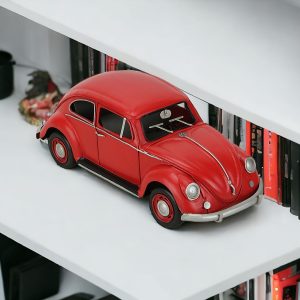 5" Red and Black Metal Hand Painted Red Volkswagen Beetle Model Car