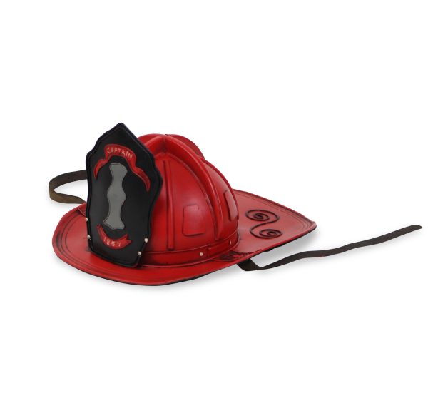 8" Red and Black Metal Fireman Hand Painted Figurine Tabletop Sculpture - Image 3