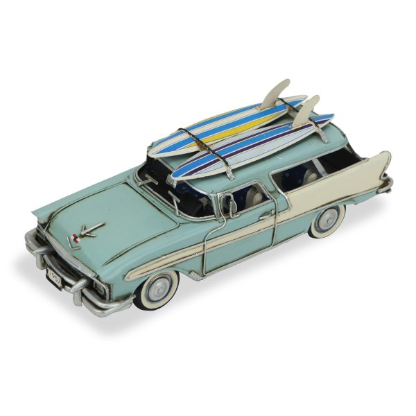 5" Blue and Silver Metal Hand Painted Model Car - Image 3
