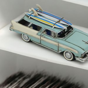 5" Blue and Silver Metal Hand Painted Model Car