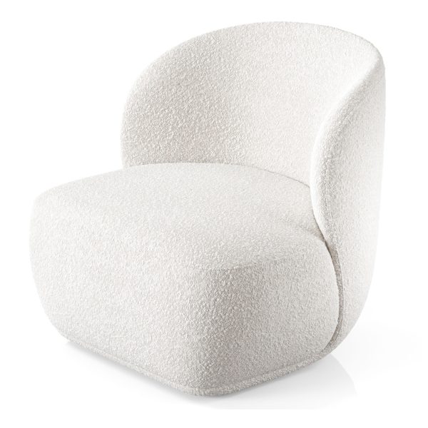 31" White Boucle Wingback Chair - Image 3