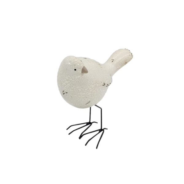 Set of Three Black and White Fabric Bird Statue Tabletop Sculpture - Image 3