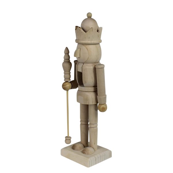 10" Natural Solid Wood Christmas Nutcracker Tabletop Sculpture - Image 3