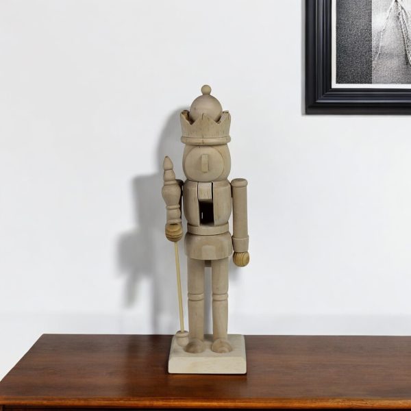 10" Natural Solid Wood Christmas Nutcracker Tabletop Sculpture - Image 2