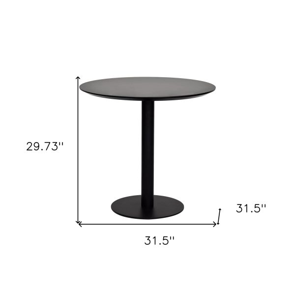 32" Black Rounded Steel Bar Table - Image 3