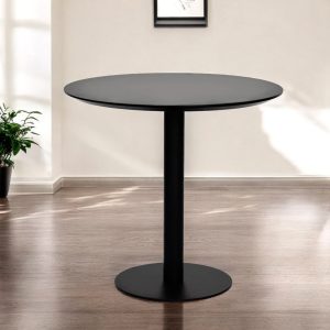 32" Black Rounded Steel Bar Table