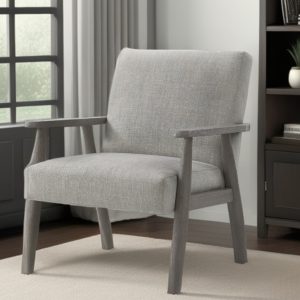 30" Gray Linen Arm Chair