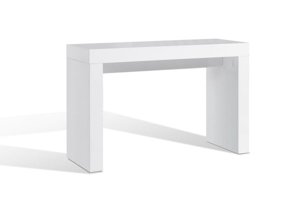 47" White Wood Block Console Table - Image 3