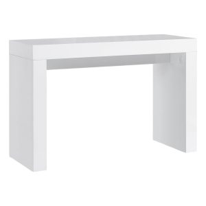 47" White Wood Block Console Table