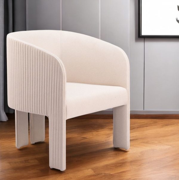 25" Beige Upholstered Arm Chair - Image 2
